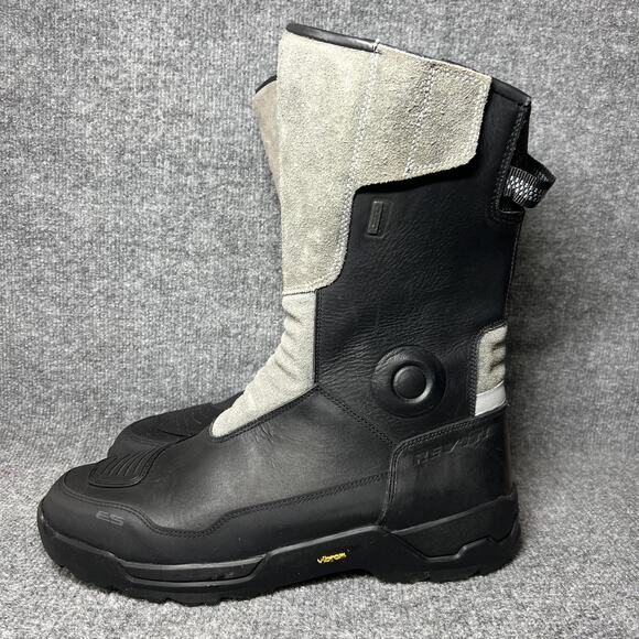 REV'IT! Gravel H2O Boots Mens Size 12 Black Gray Waterproof Vibram Motorcycle - Picture 3 of 11